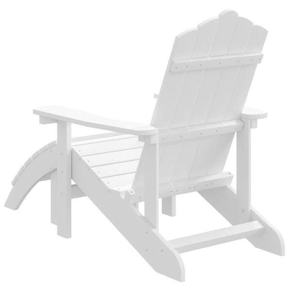 Cadeira de jardim Adirondack com apoio de pés PEAD branco