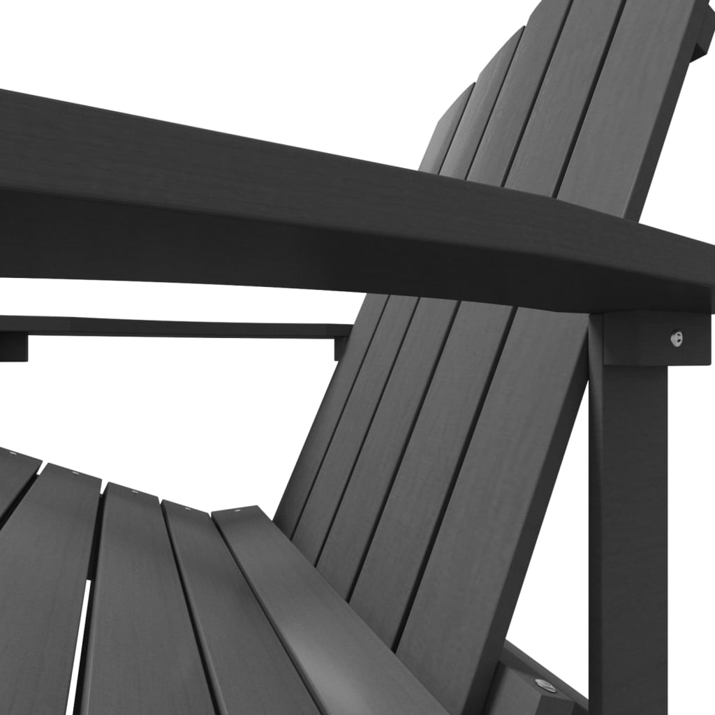 Cadeira de jardim Adirondack com banco de pés PEAD antracite