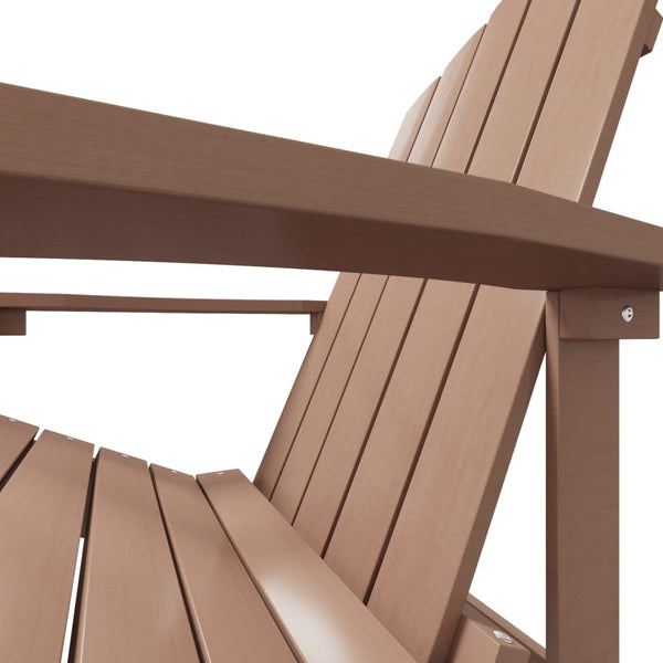 Cadeira de jardim Adirondack com apoio de pés PEAD castanho
