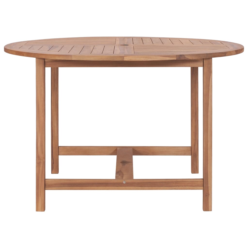 Mesa de jantar p/ jardim Ø110x75 cm madeira de teca maciça