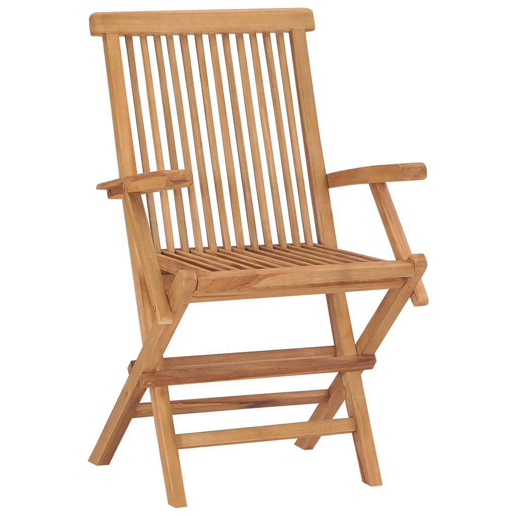 Cadeiras de jardim dobráveis 4 pcs madeira de teca maciça