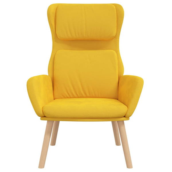 Cadeira de descanso veludo amarelo mostarda