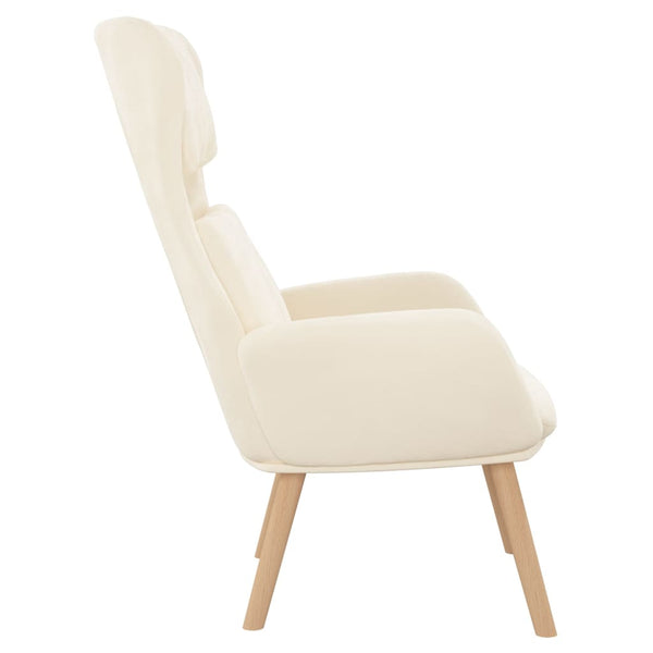 Cadeira de descanso veludo branco nata