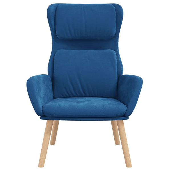 Cadeira de descanso veludo azul