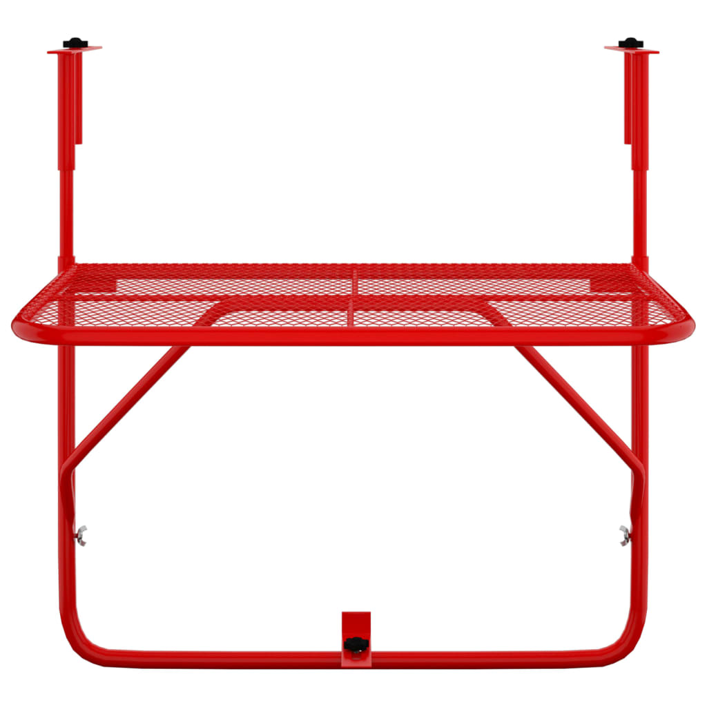 Mesa para varanda 60x40 cm aço vermelho