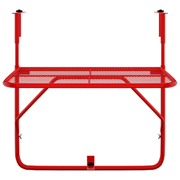 Mesa para varanda 60x40 cm aço vermelho