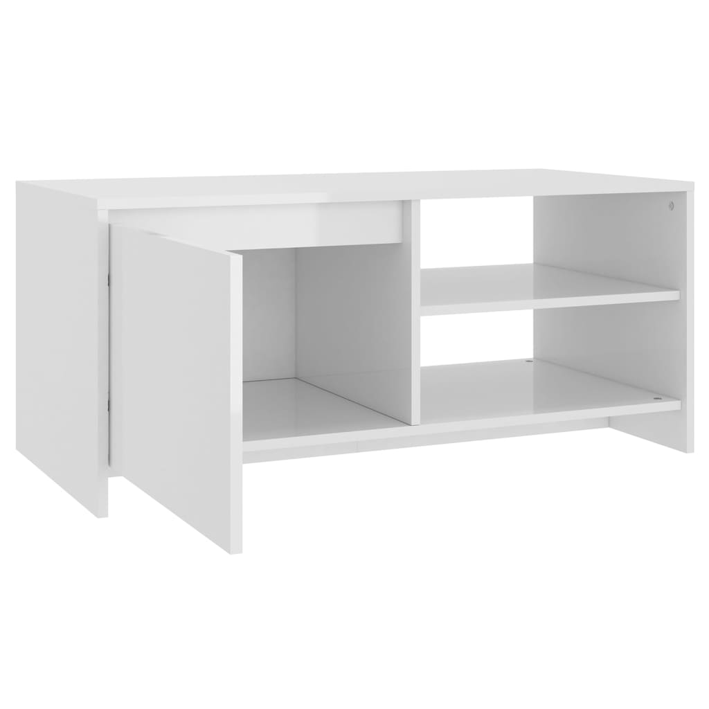 Mesa de centro 102x50x45 cm madeira processada branco brilhante