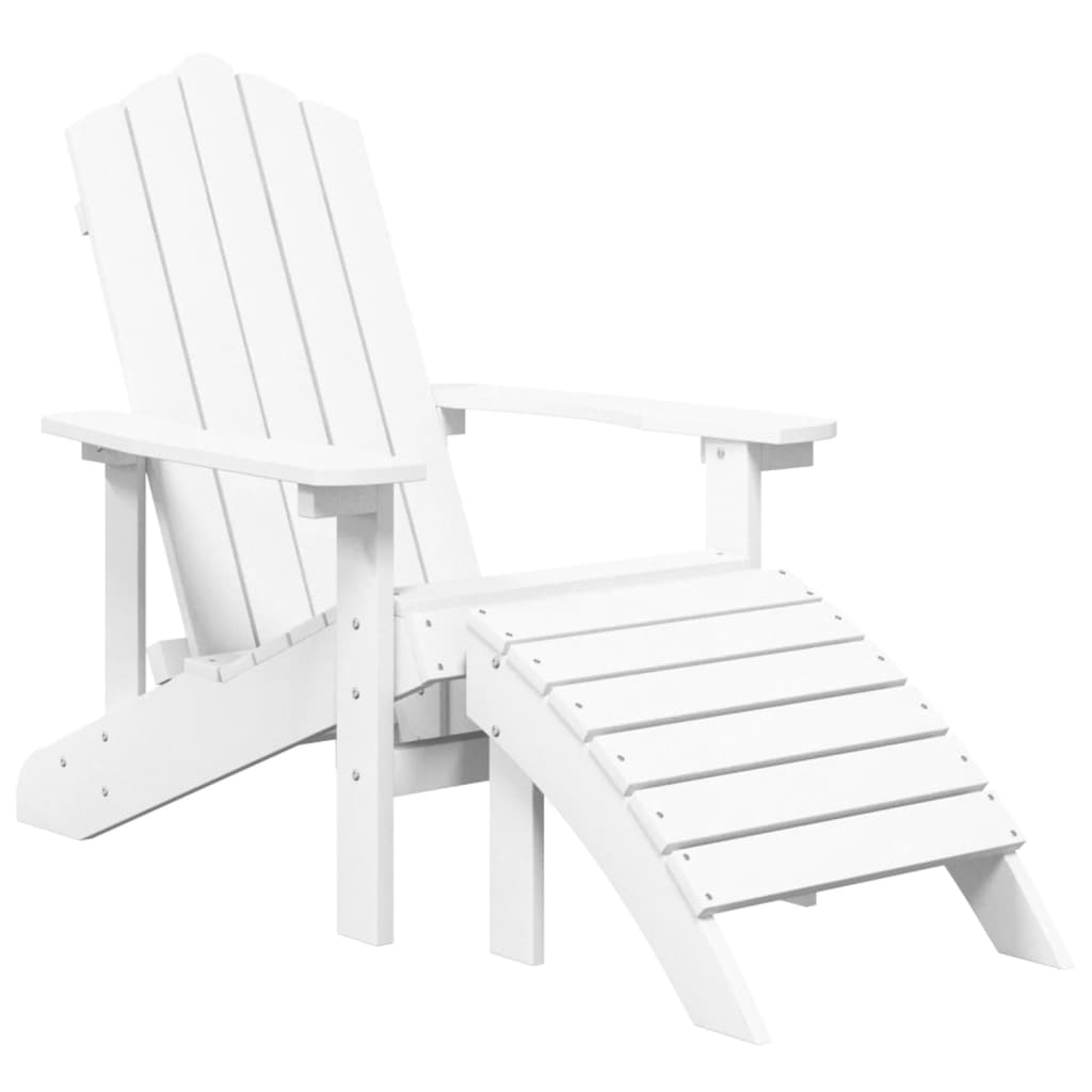 Cadeiras de jardim Adirondack c/ apoio de pés 2 pcs PEAD branco