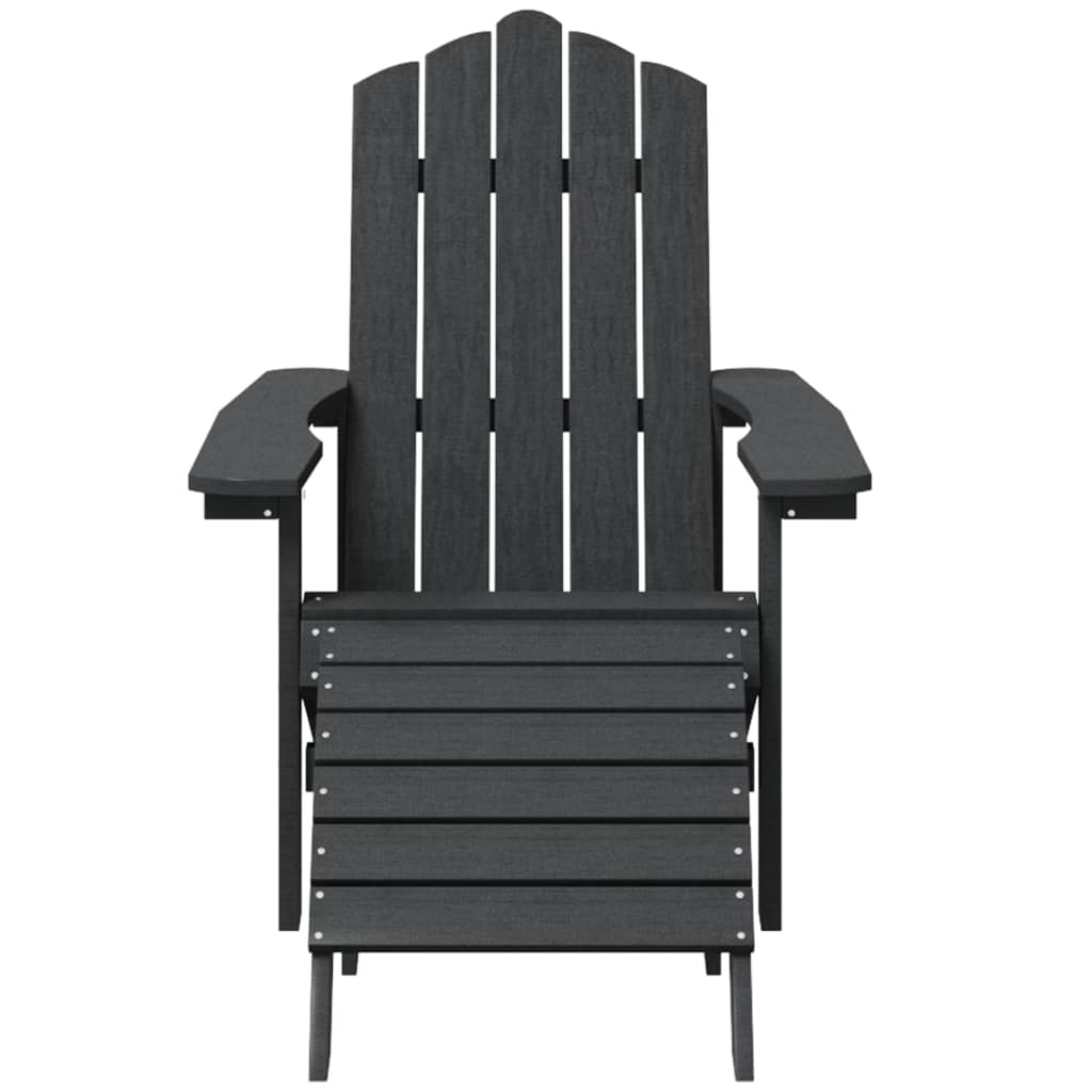 Cadeiras jardim Adirondack c/ apoio de pés/mesa PEAD antracite