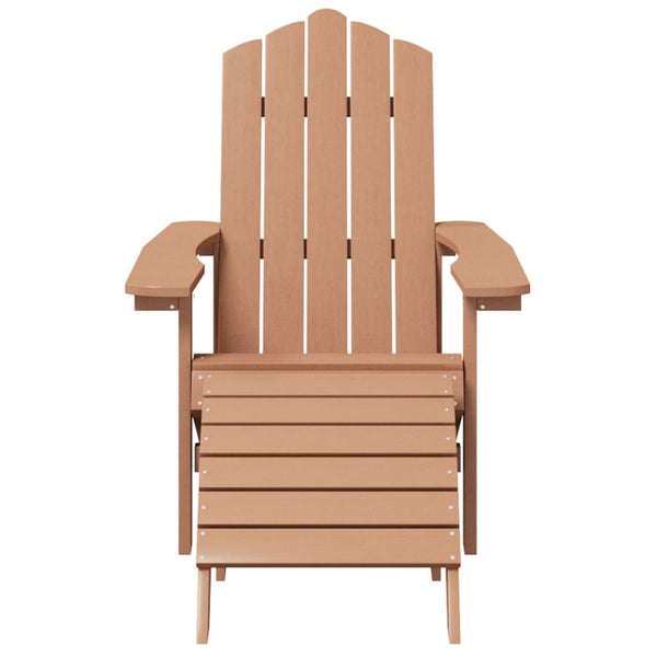 Cadeiras jardim Adirondack c/ apoio de pés/mesa PEAD castanho