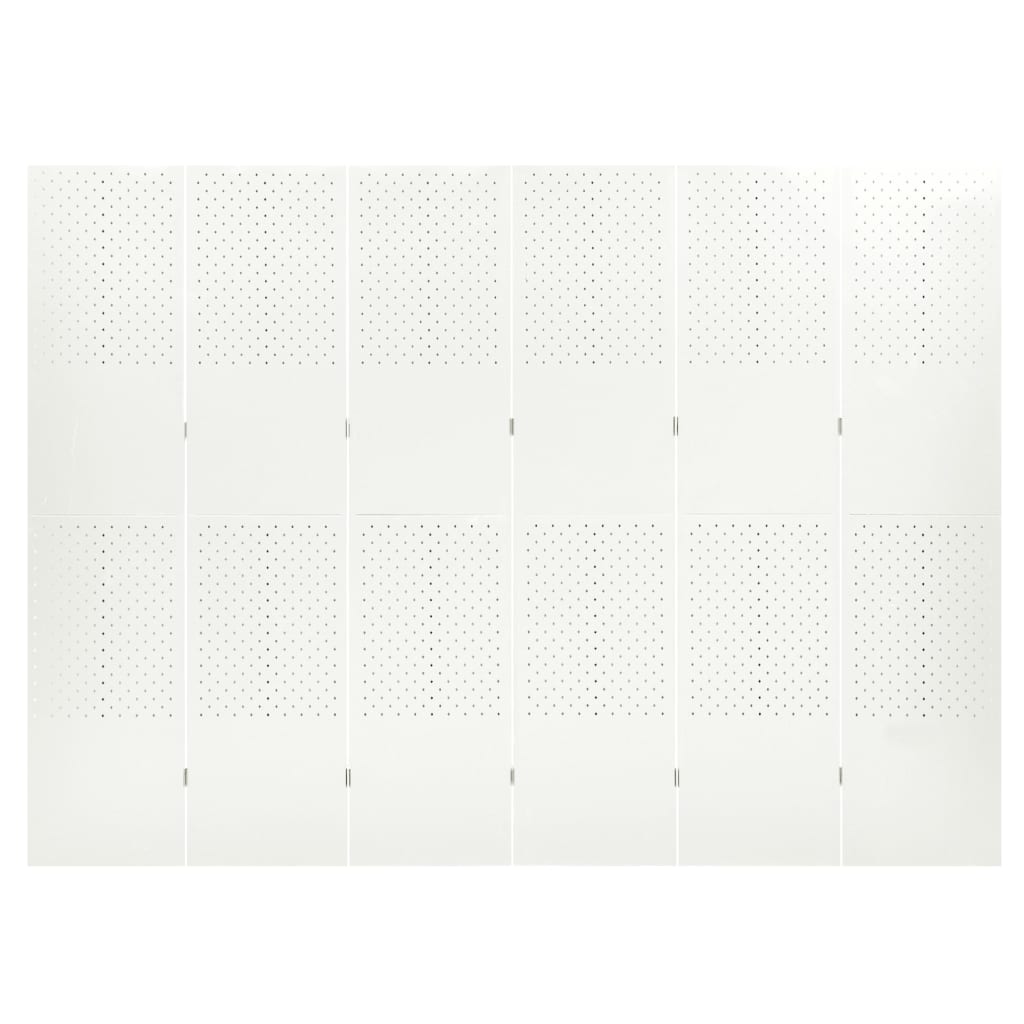 Divisórias/biombos com 6 painéis 2 pcs aço 240x180 cm branco