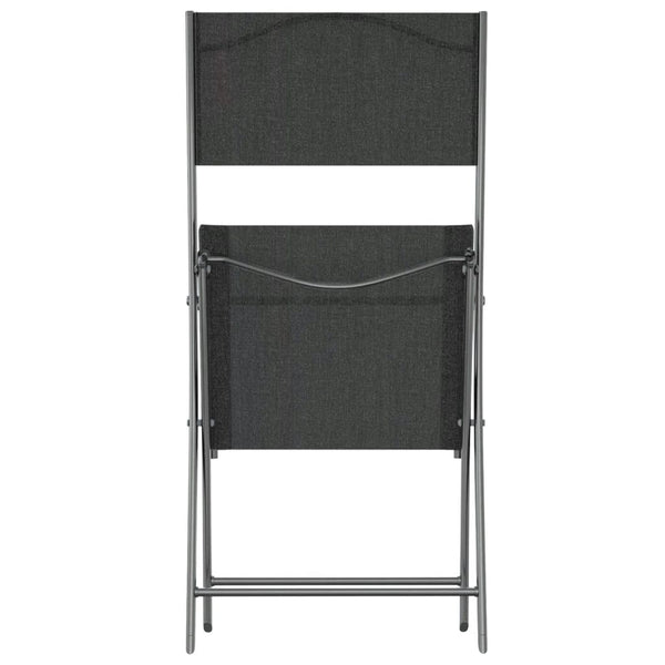 Cadeiras de exterior dobráveis 2 pcs aço e textilene preto