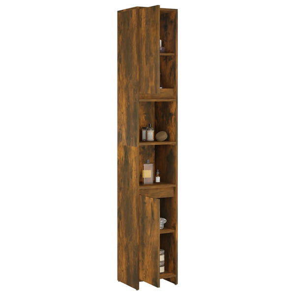 WC cabinet 30x30x183.5 cm smoked oak wood-based