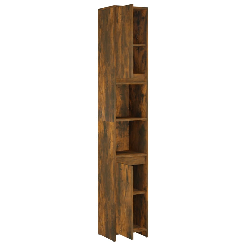 WC cabinet 30x30x183.5 cm smoked oak wood-based