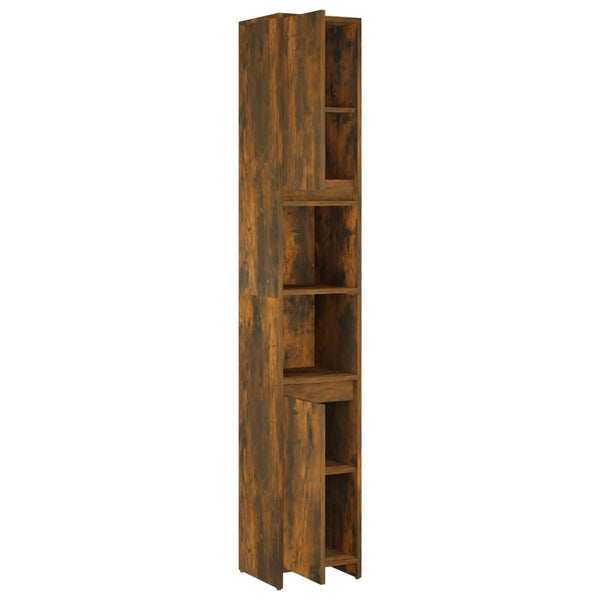 WC cabinet 30x30x183.5 cm smoked oak wood-based