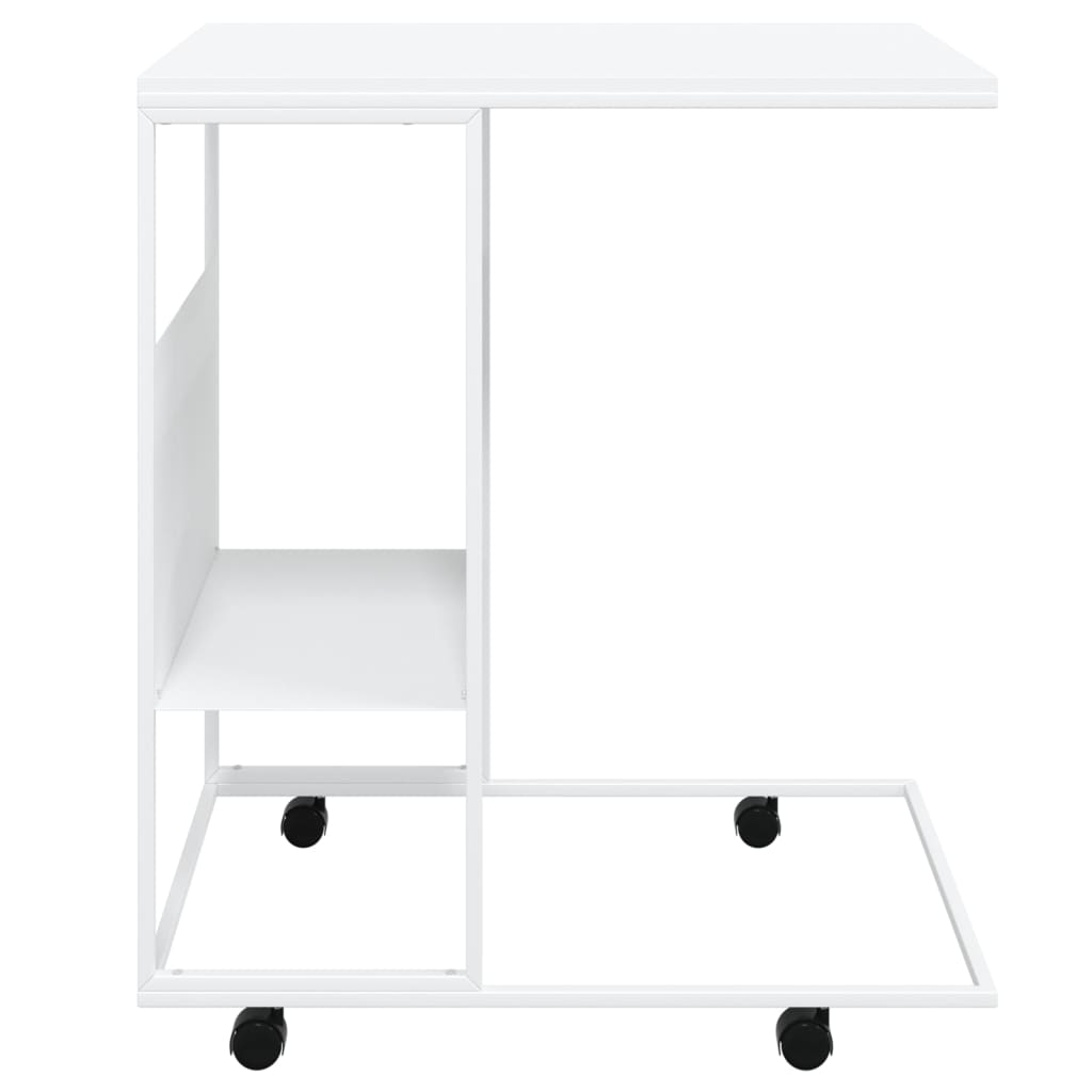 Mesa de apoio c/ rodas 55x36x63,5cm derivados de madeira branco