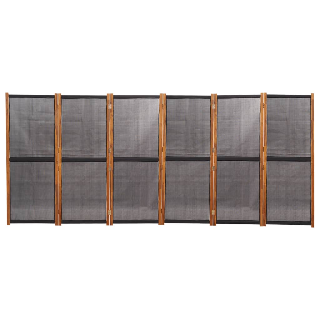 Divisória/biombo com 6 painéis 420x180 cm preto