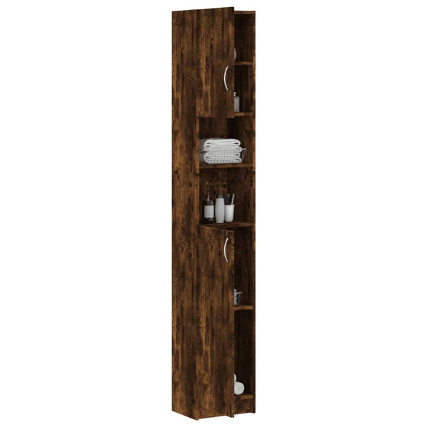 WC cabinet 32x25.5x190 cm smoked oak wood-based