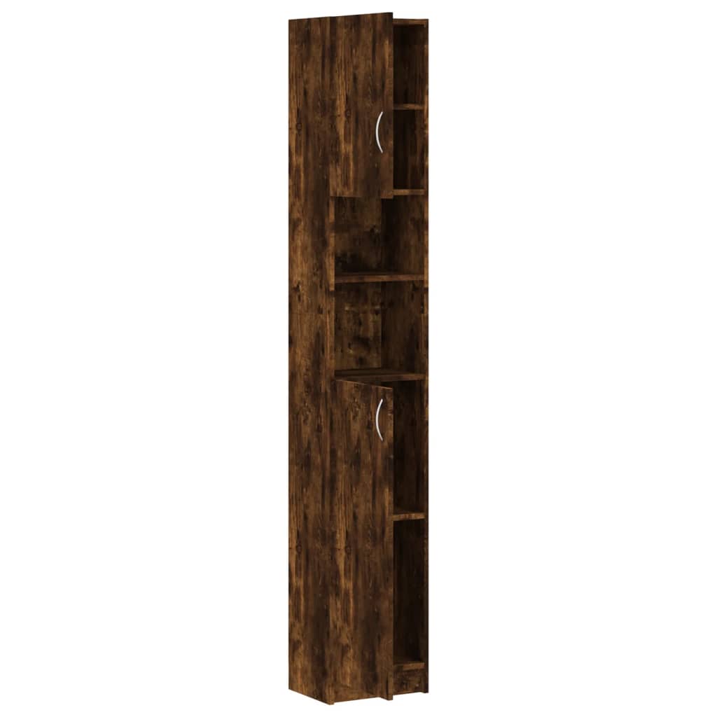 WC cabinet 32x25.5x190 cm smoked oak wood-based