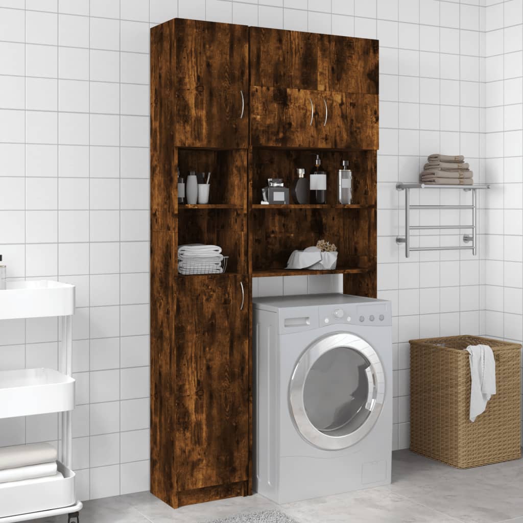 Mueble WC 32x25,5x190 cm base madera roble ahumado