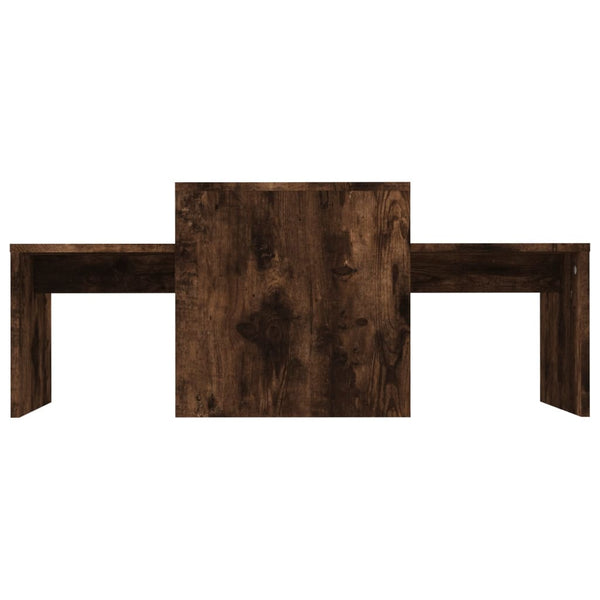 Conjunto mesas centro 100x48x40 cm derivados madeira cor fumado