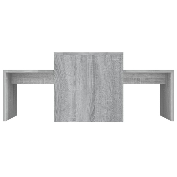Conjunto mesas centro 100x48x40cm derivad. madeira cinza sonoma