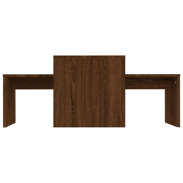 Conjunto mesas centro 100x48x40 cm madeira processada castanho