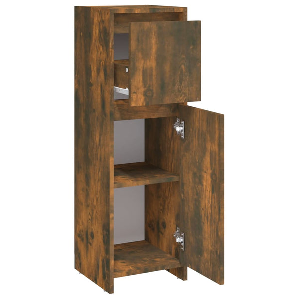 WC cabinet 30x30x95 cm smoked oak wood-based