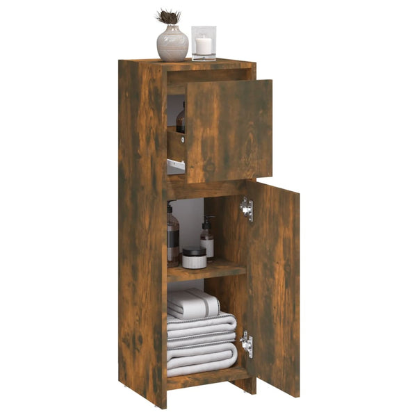 WC cabinet 30x30x95 cm smoked oak wood-based