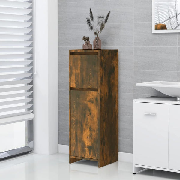 WC cabinet 30x30x95 cm smoked oak wood-based