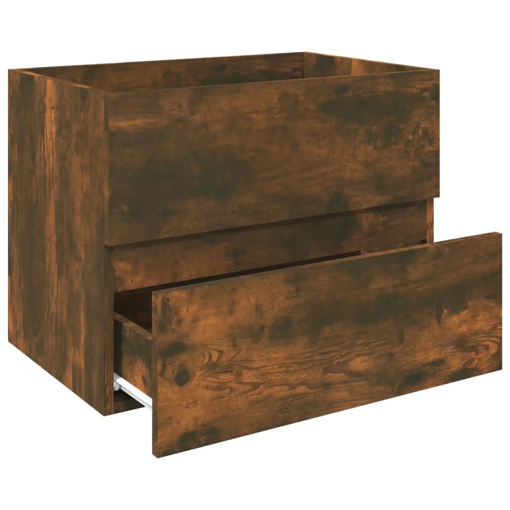 Mueble bajo lavabo de 60x38,5x45cm fabricado en madera de roble fumé.
