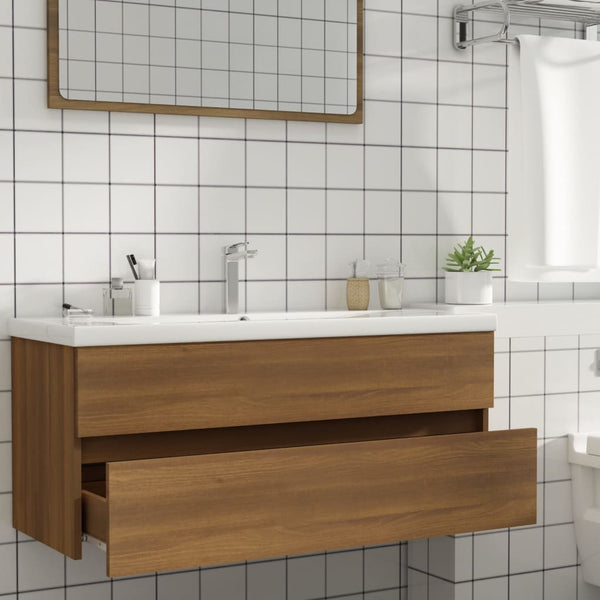 Mueble lavabo derivado 100x38,5x45 cm. madera de roble marrón