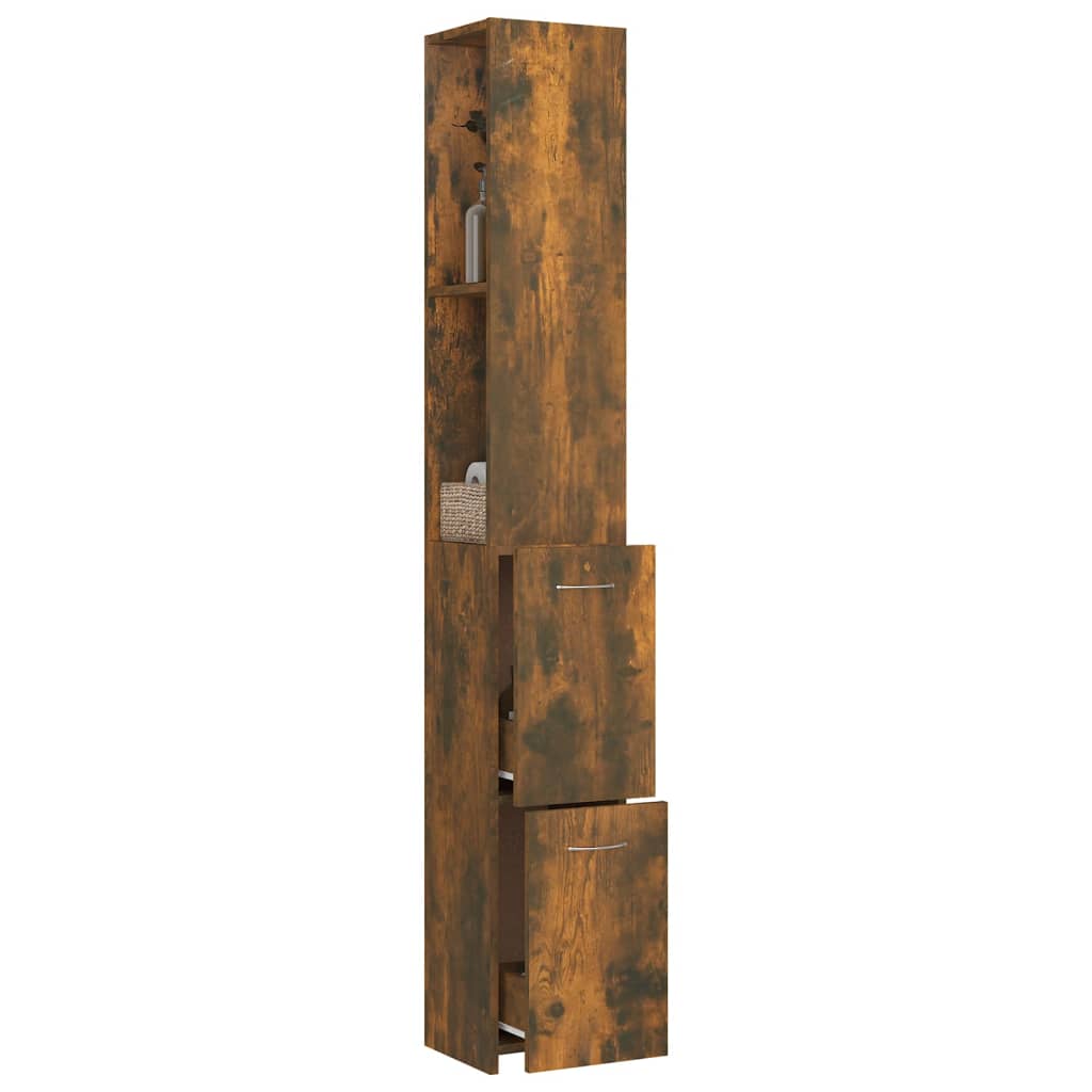 WC cabinet 25x26.5x170 cm smoked oak wood-based