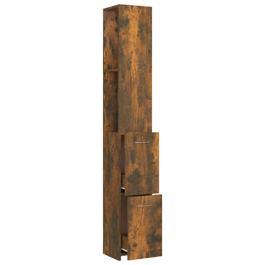 WC cabinet 25x26.5x170 cm smoked oak wood-based