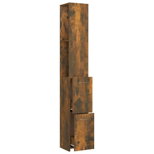 Armário WC 25x26,5x170 cm derivados de madeira carvalho fumado