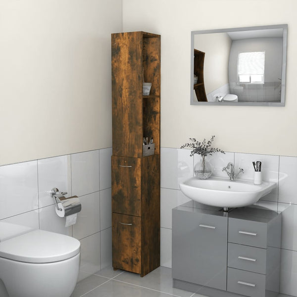 WC cabinet 25x26.5x170 cm smoked oak wood-based