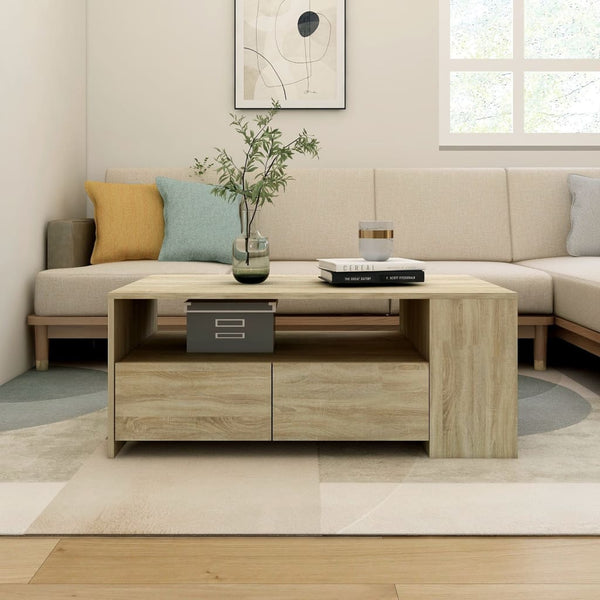 Coffee table 102x55x42 cm processed wood sonoma oak