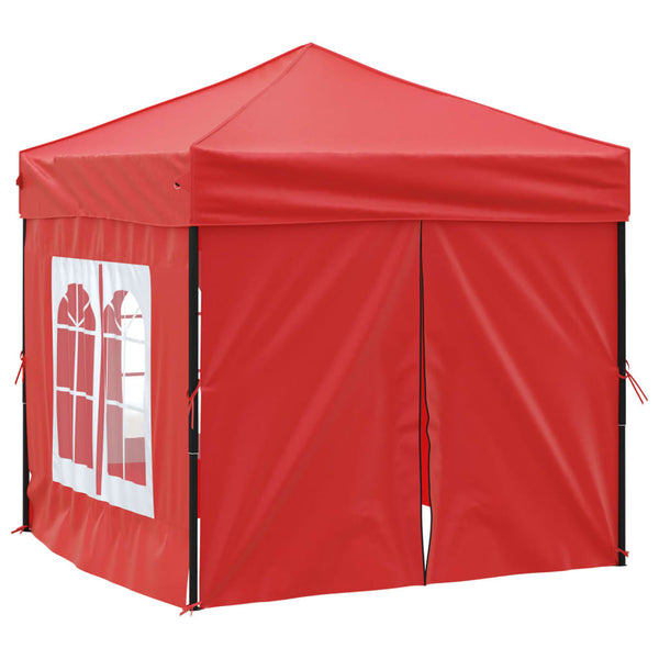 Tenda para festas dobrável com paredes laterais 2x2 m vermelho
