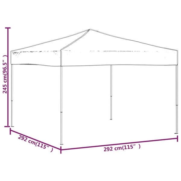 Folding party tent 3x3 m brownish gray