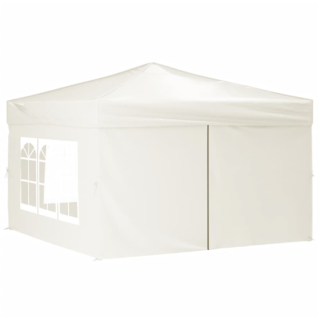 Tenda para festas dobrável com paredes laterais 3x3 m creme