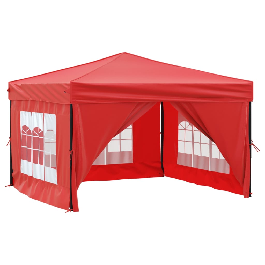 Tenda para festas dobrável com paredes laterais 3x3 m vermelho