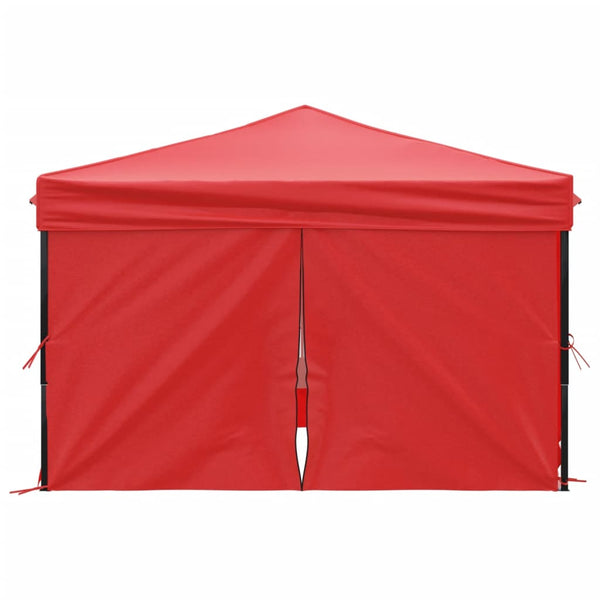Tenda para festas dobrável com paredes laterais 3x3 m vermelho