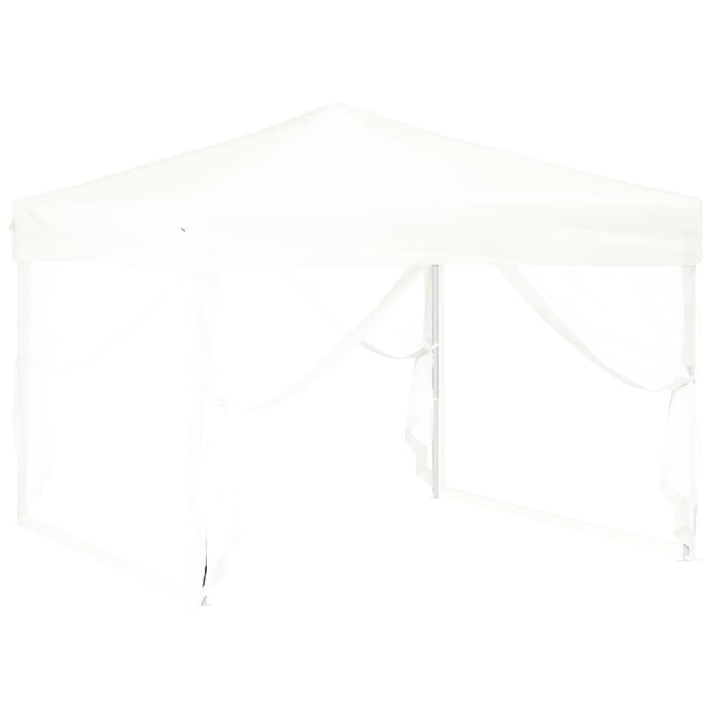 Carpa para fiestas plegable con paredes laterales 3x3 m blanco