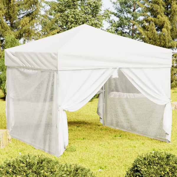 Carpa para fiestas plegable con paredes laterales 3x3 m blanco