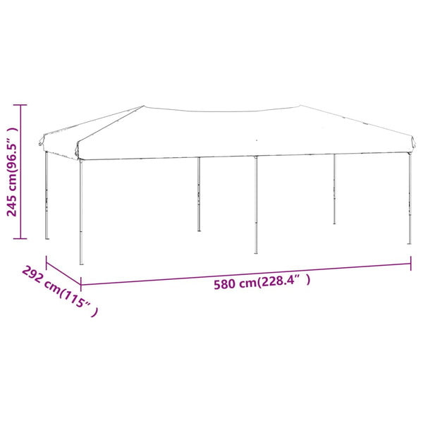 Folding party tent 3x6 m red