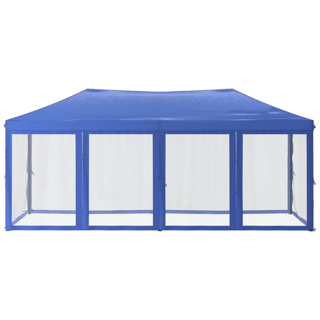Folding party tent with side walls 3x6 m blue