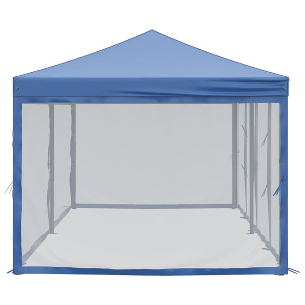 Carpa para fiestas plegable con paredes laterales 3x6 m azul