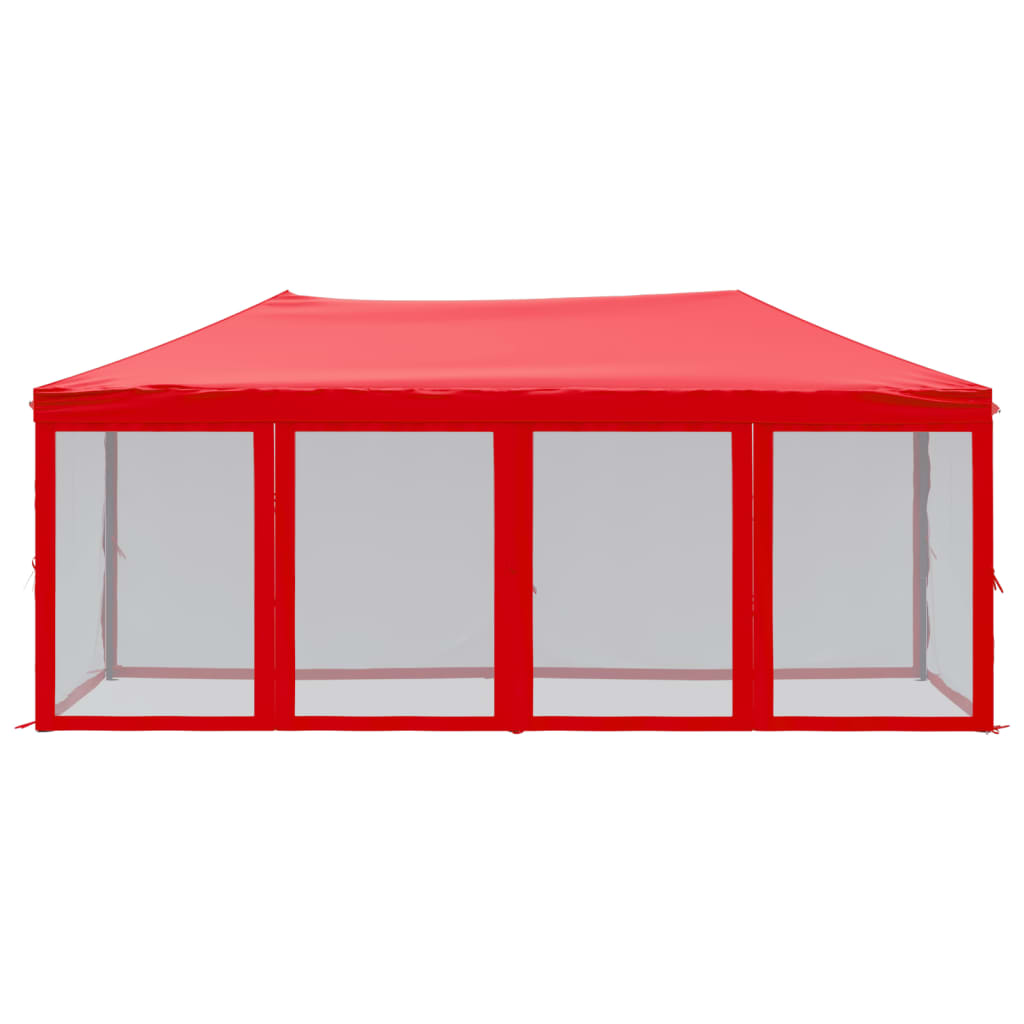 Folding party tent with side walls 3x6 m red