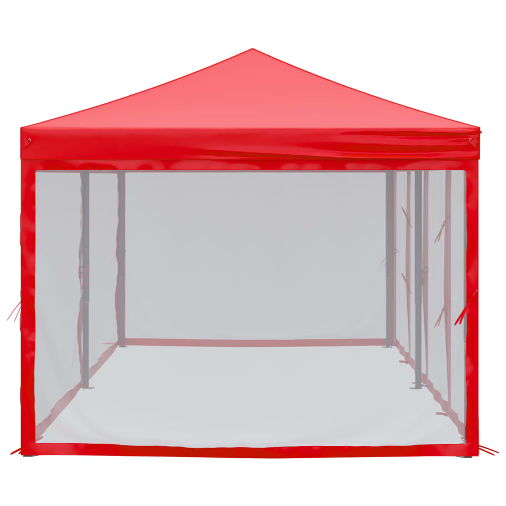 Folding party tent with side walls 3x6 m red