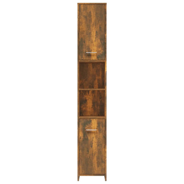 WC cabinet 30x30x183.5 cm smoked oak wood-based
